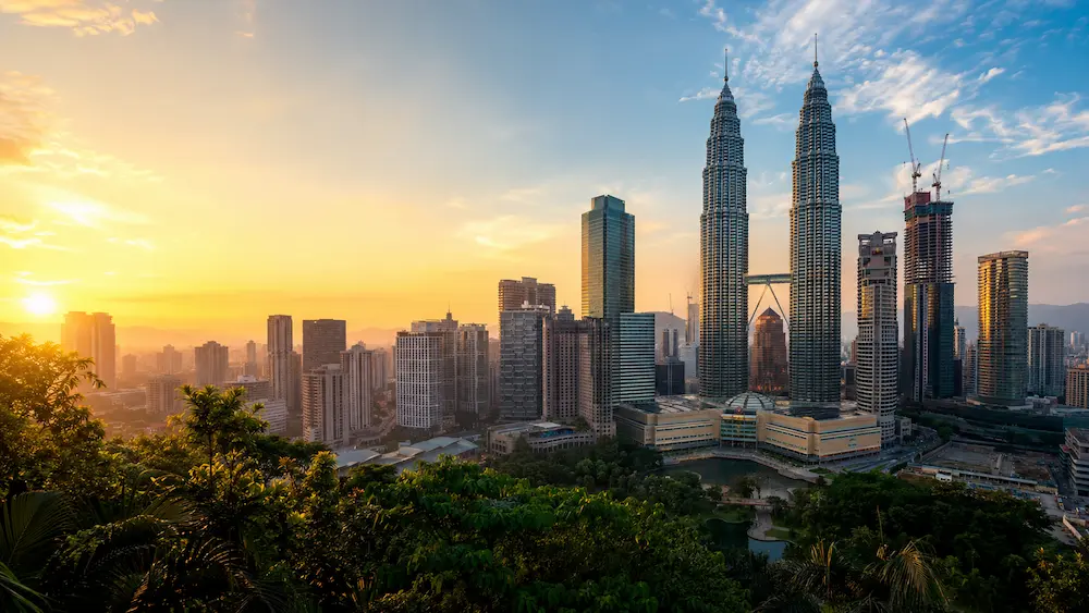 Illustrated Malaysian island and coastal travel route